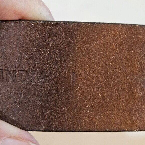 Chico's Belt Size Large Artisan Leather Decorative Metallic Embroidery Ornate - Picture 9 of 12